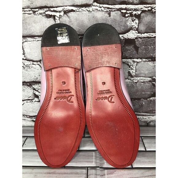 Vtg Duca Pink Patent Leather Velour Bow Loafers Dress Shoes Men’s Sz 41EU/8M US main image 13